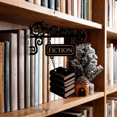 Decorative Metal Book Divider Lightweight Book Partition Board Shelf Organizer Wall Decoration