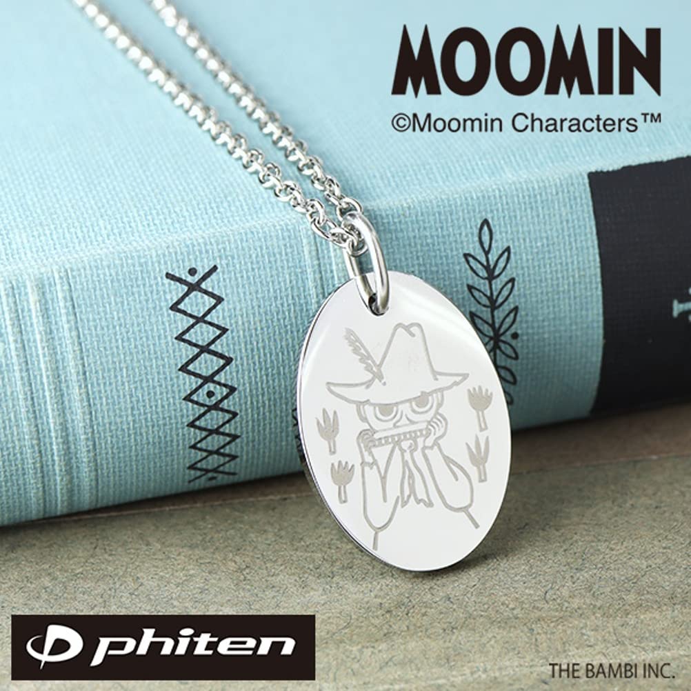 [Shinjuku Gin No Kura] Moomin X Phiten Snufkin Little My Reversible Necklace for Women, Stainless Steel, Official Character Merchandise