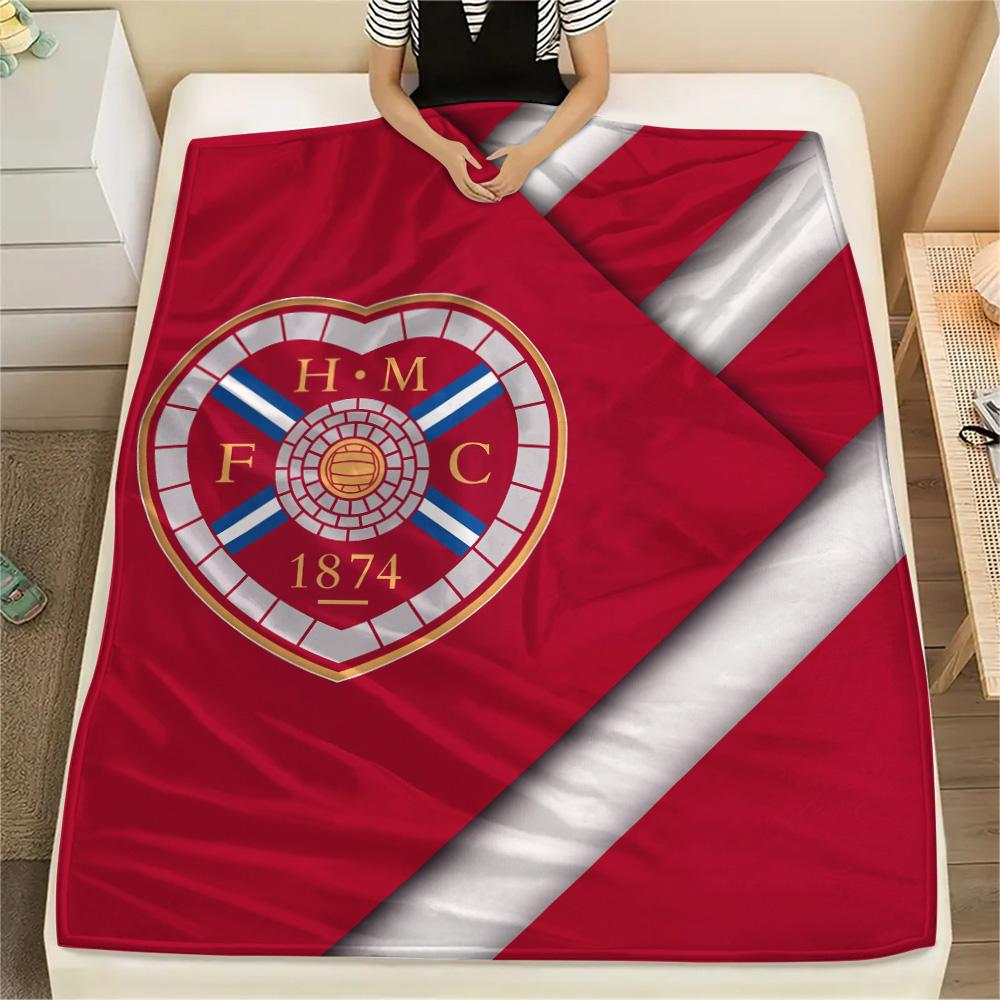 Hartes Football Club Print Flannel Blanket, High quality Comfortable for All Seasons, Home Decor, Warmth and Comfort