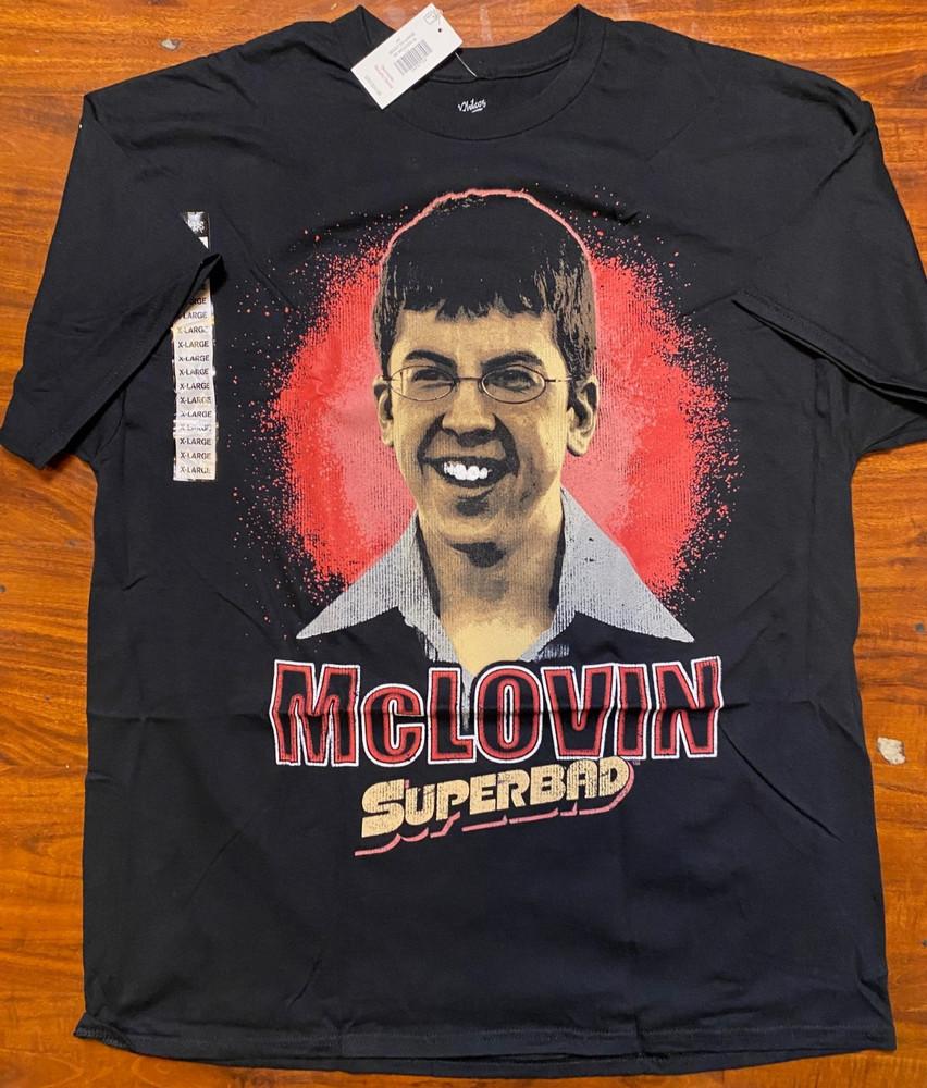 

McLOVIN SUPERBAD Черная графическая футболка Philco РАЗМЕР XL - Новая с бирками Унисекс Футболка M