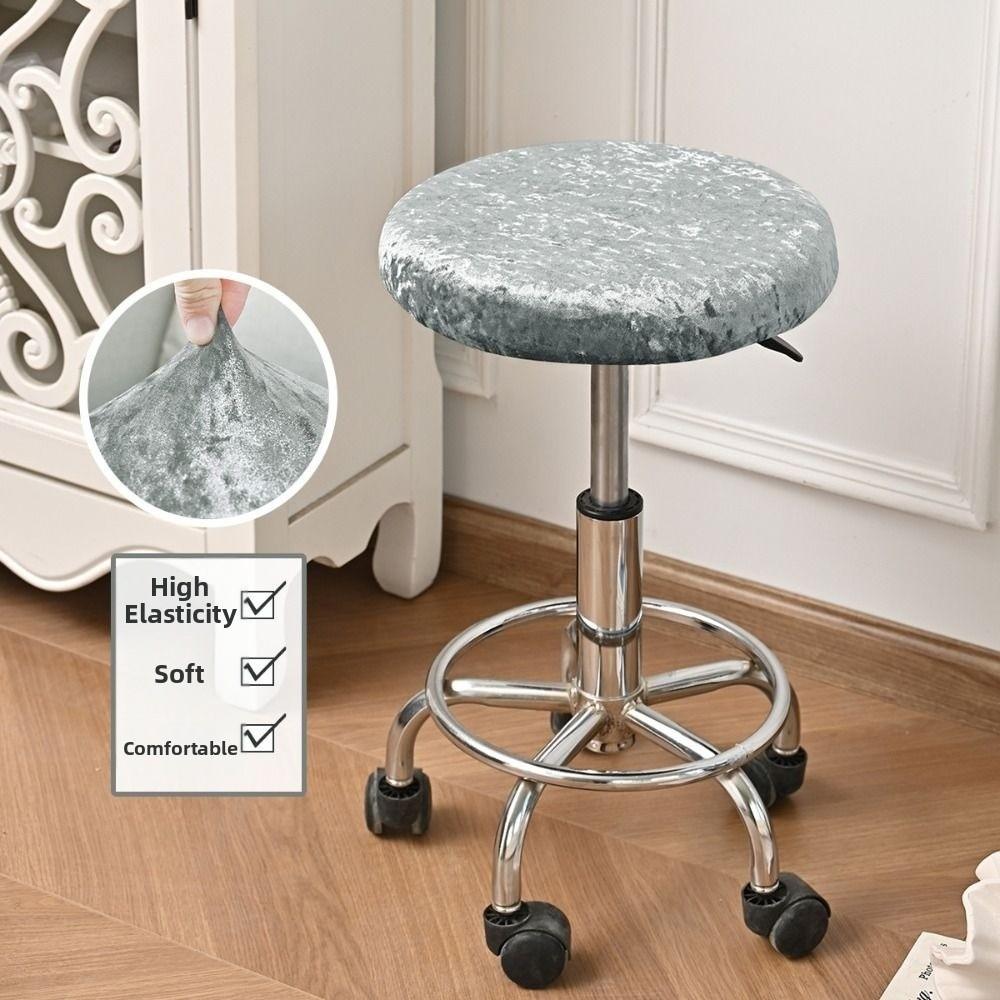 Washable Round Stool Covers with Elastic Bands Chair Cover Chair Seat Cover  for Bar Swivel Chair