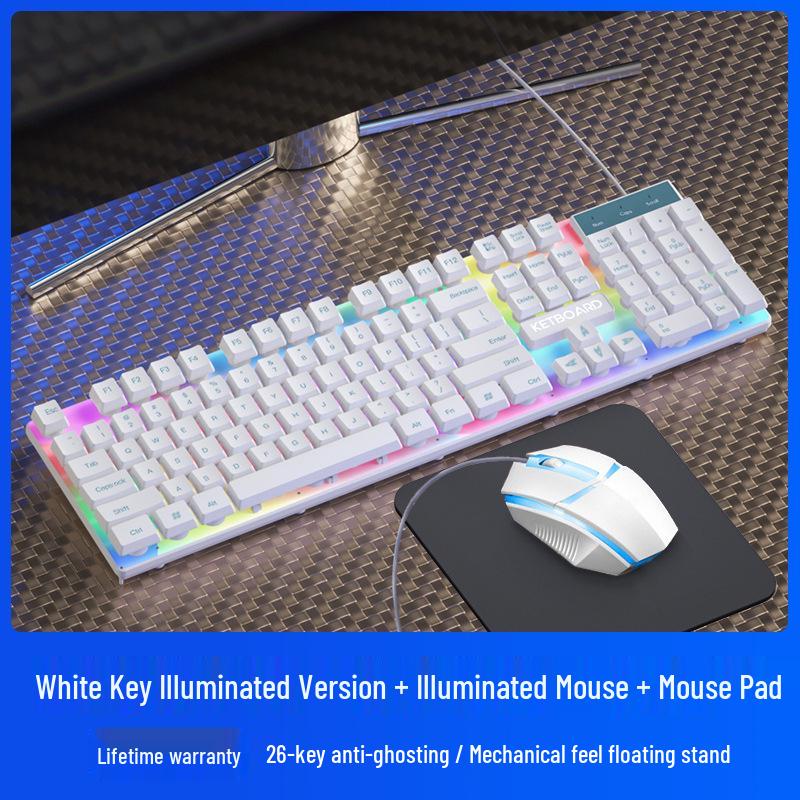 Kabelová business klávesnice a sada tichých myší pro PC a notebooky