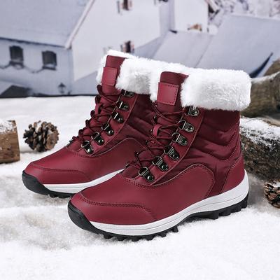 Boots Snow Boots Cotton Boots Fleece Thickened Thermal Cotton Shoes Large Size Thick-soled Non-slip Cotton Boots