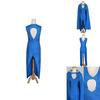 Elegantes Atmungsaktives Game Of Thrones Daenerys Targaryen Cosplay Kostüm Kleid Umhang in Blau
