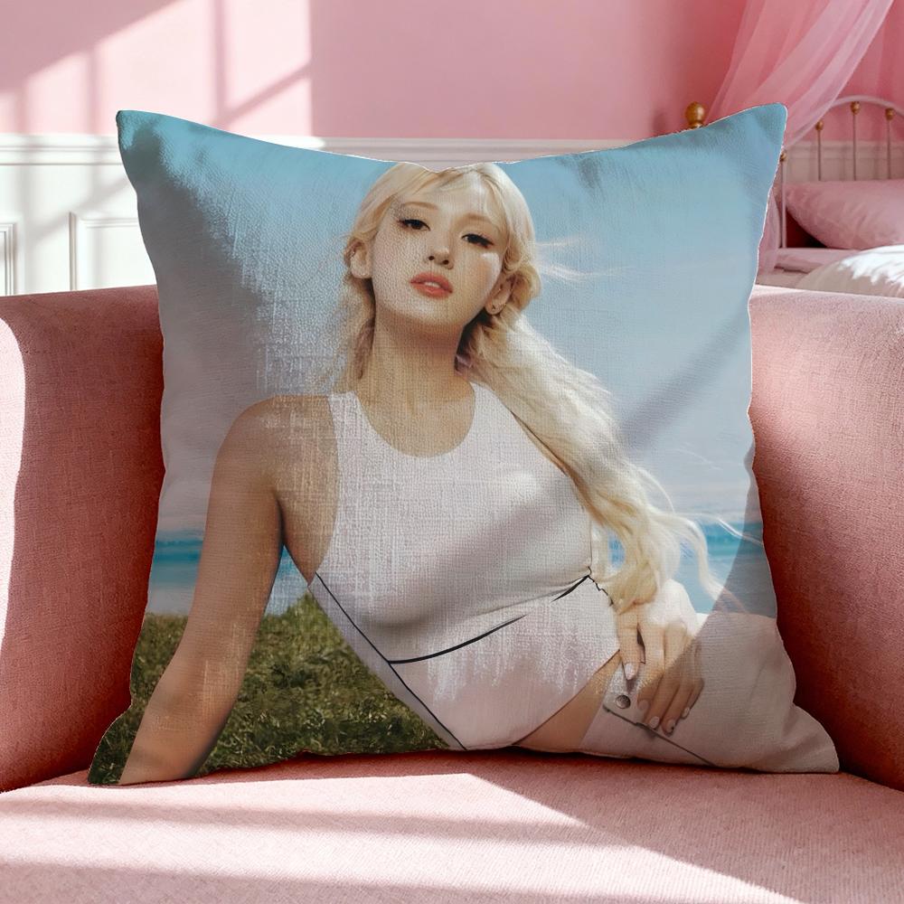 Kpop Style S-Somi Cushion Cover Breathable Linen Pillowcase Summer Odorless Eco-Friendly Invisible Zipper Washable
