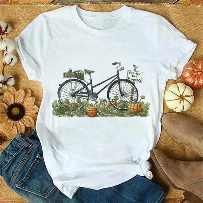 Weißes Sommer Damen T-Shirt Play Trick Art Druckdesign Übergroß Kurzarm Komfort Damen T-Shirt Y2K Grafik ALLERHEILIGENTAG