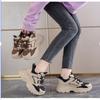 Fashionable New Comfortable Women's Shoes Spring and Autumn Lace Up Elegant Mesh Breathable Thick Soled Sports and Leisure Shoes