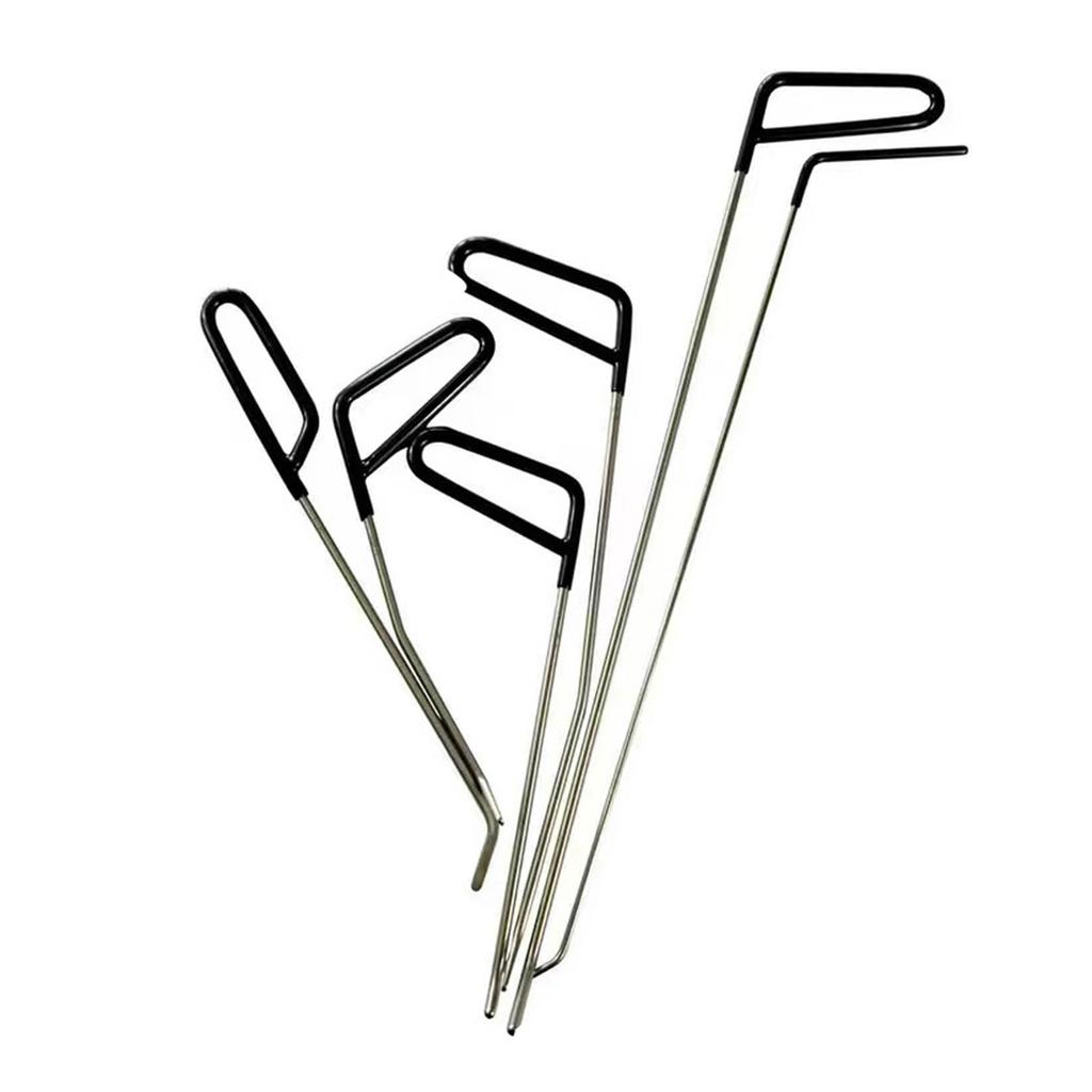6Pcs Car Body Paintless Repair Removal Tools Automotive Door Dent Repair Hooks Stainless Steel Push Rods Kits
