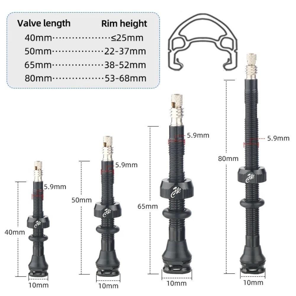 40/50/65/80mm Fahrrad Tubeless Reifenventil F/V Nippel Abnehmbarer Messingkern Fahrradreifenventile Carbonfelge Presta Ventile