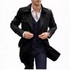 Autumn and Spring Men's Coat Medium and Long Double-breasted Casual Trench Coat Cardigan Jacket