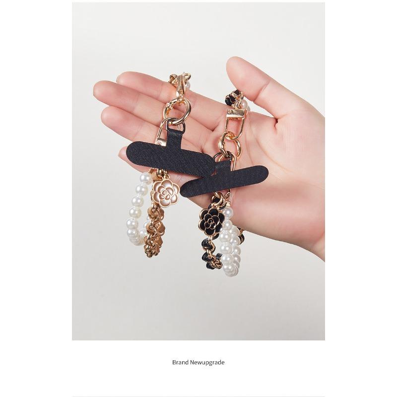 Women Fashion Pearl Wrist Mobile Phone Lanyard Chain Accessory