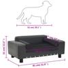 Pet Sofa Dark Gray 81x43x31 cm Plush and Faux Leather