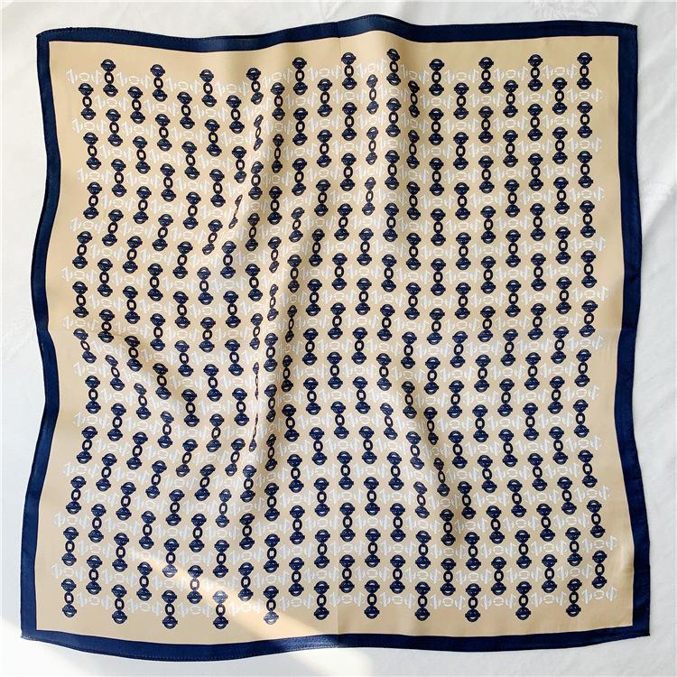 53*53 см квадратный шелковый шарф женский модный принт маленький шейный платок офисный — фото 23