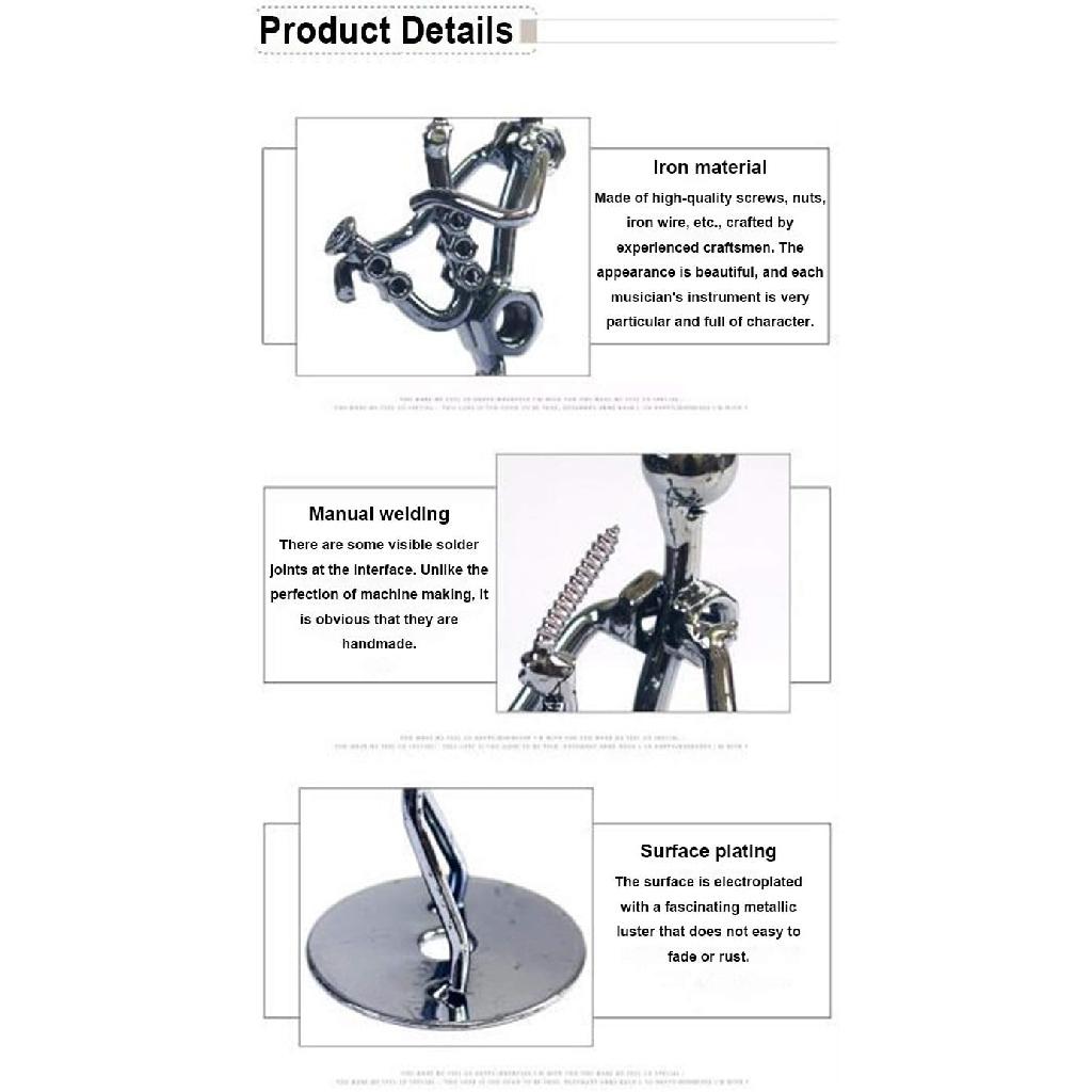 Little Iron Art Musician Creative Men/Women Music Band Crafts Home Office Desk Decoration Birthday Gift 8 Pack (Woman)