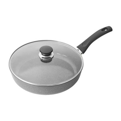 Keramisk Stegegryde med Glas Fremstillet i Induktion Keramisk Belægning Japansk Bari "Bari Pan, 28cm, Låg, Italien" Kompatibel, PFAS-Fri, [Officiel