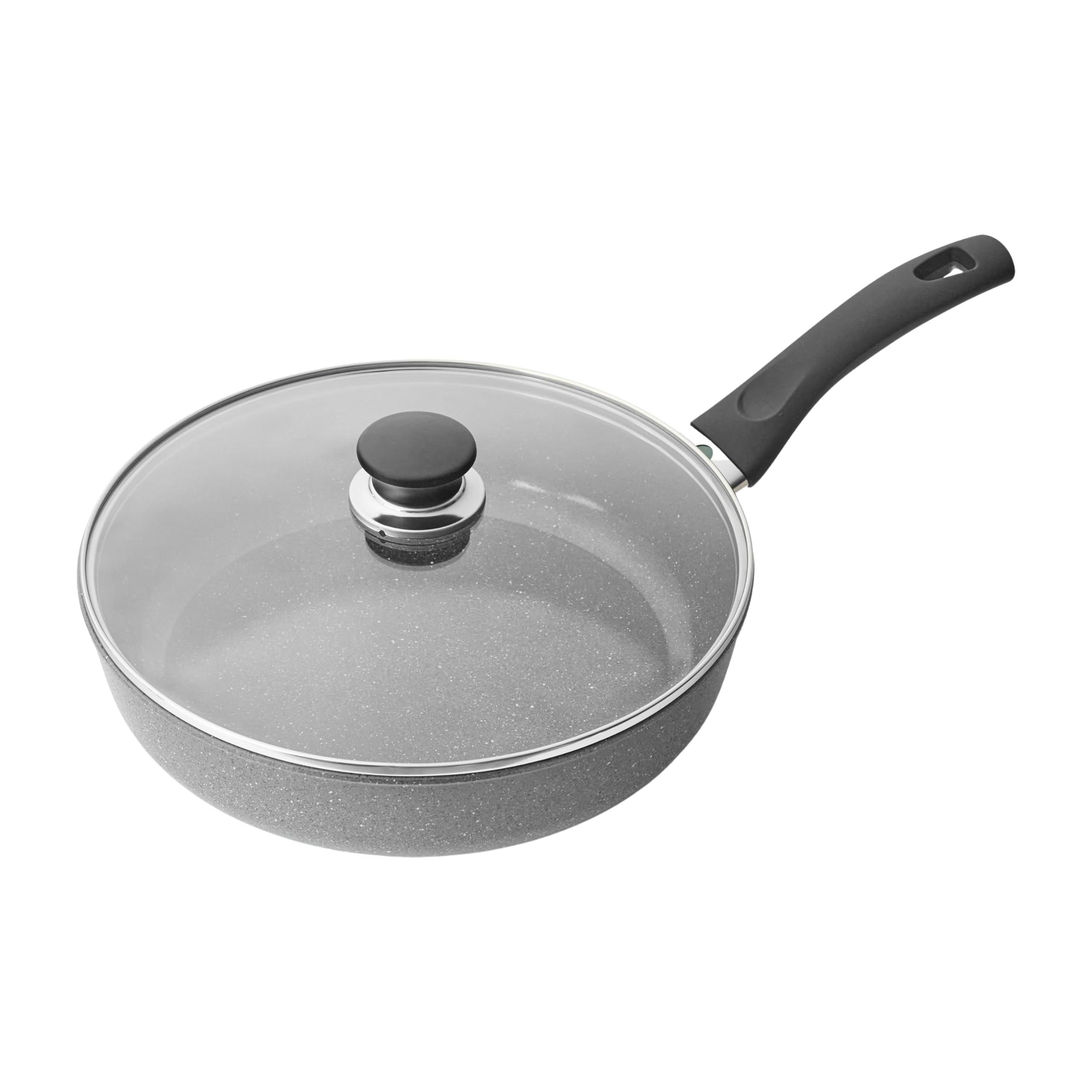 

Ballarini Ceramic Frying Deep with Glass Made in Induction Ceramic Coating Product in Bari Bari Pan, 28cm, Lid, Italy Compatible, PFAS-Free,