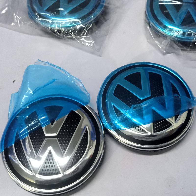 For VW Volkswagen Jetta MK5 Golf 4Pcs Car Styling Aluminum Wheel Center Hub Caps Stickers Cover For Volkswagen GTI Golf Polo VW