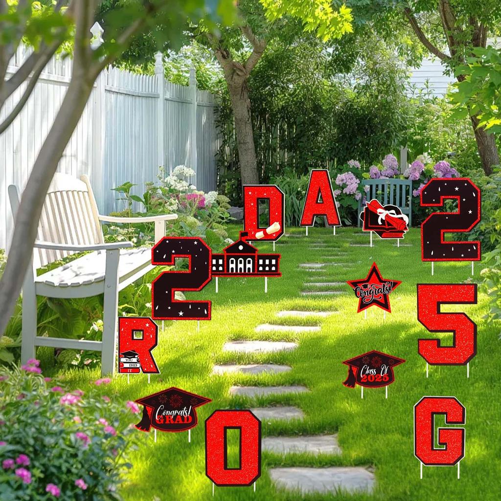 14 Stück Abschluss Hofschilder, Abschlussdekorationen mit Außenpfählen