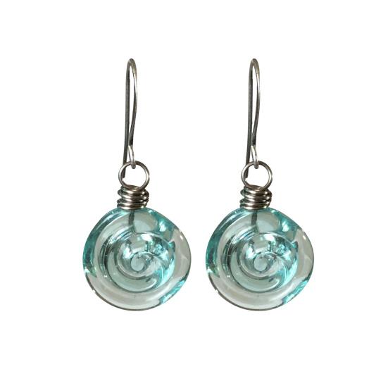 Handmade Earrings with Spiral Design Retro Bronze Hooks Handmade Sustainable Earrings Charm Necklace Jewelry