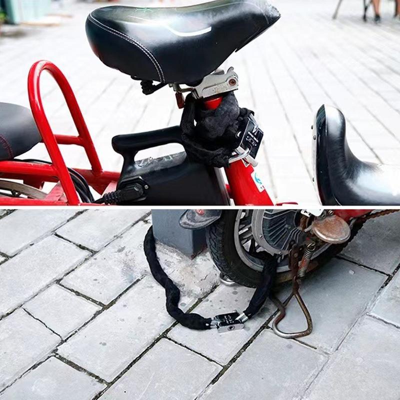 Candado de Cadena para Moto Bicicleta de Alta Resistencia Candado de Alta Resistencia 1.2m Bicicleta Bicicleta Seguridad Candado con 3 llaves