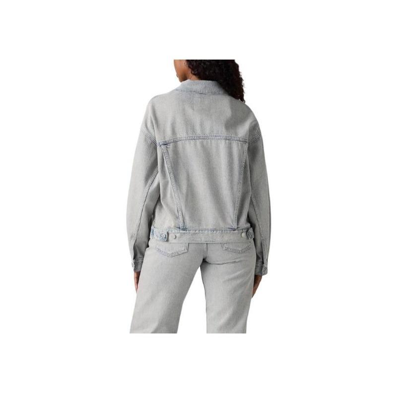 Levis Solid Color Loose Fit Single Breasted Long Sleeve Denim Jacket Women Jackets A1743-0147