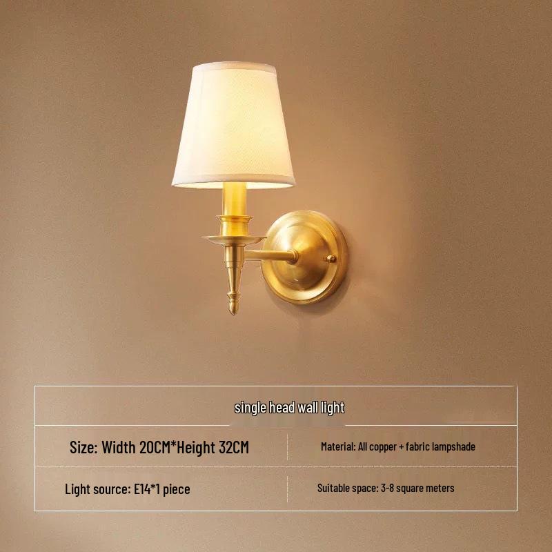 

Полностью медный ретро минималистичный настенный светильник для гостиной и спальни Without Light Source