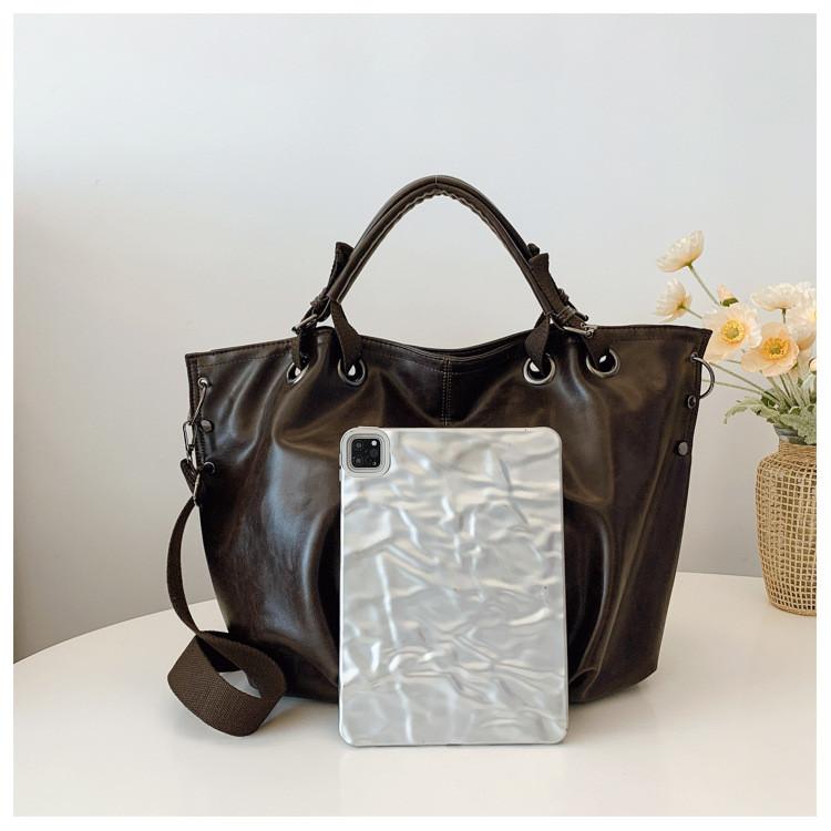 Ielgy Autumn Winter Portable Pleated Bag Casual Crossbody Tote Bag