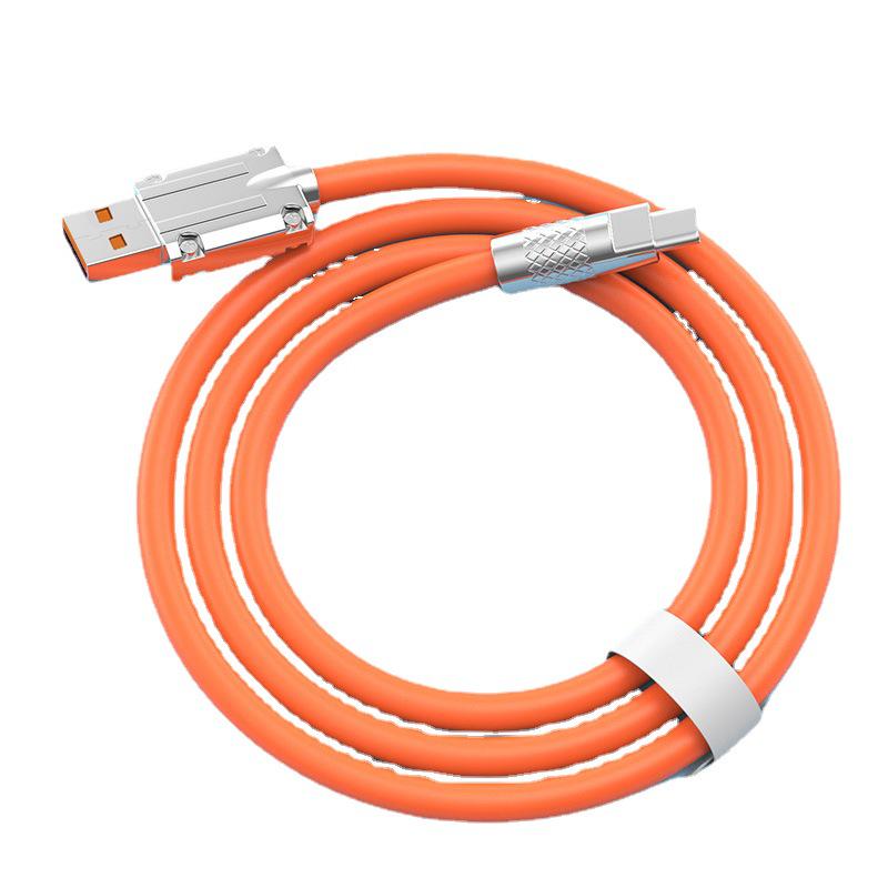 120W Zinc Alloy Fast Charging Cable for Android, Apple, Huawei with LED Indicator