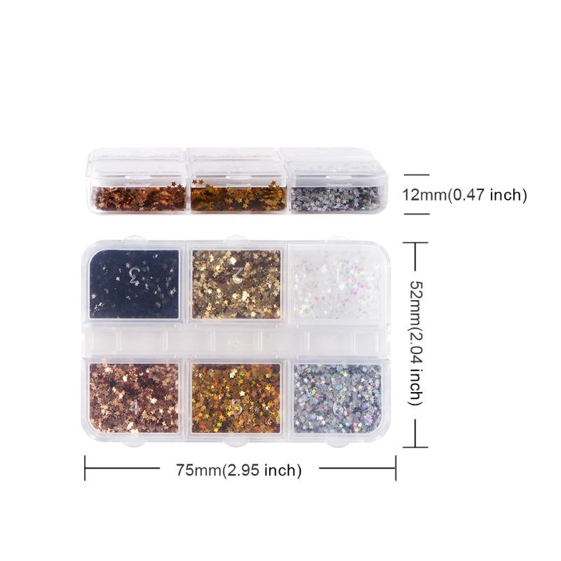 1Box Nail Glitter Star Shape Sequins Sparkly Flakes Nail Art Charms Decorations DIY Slices Accessories