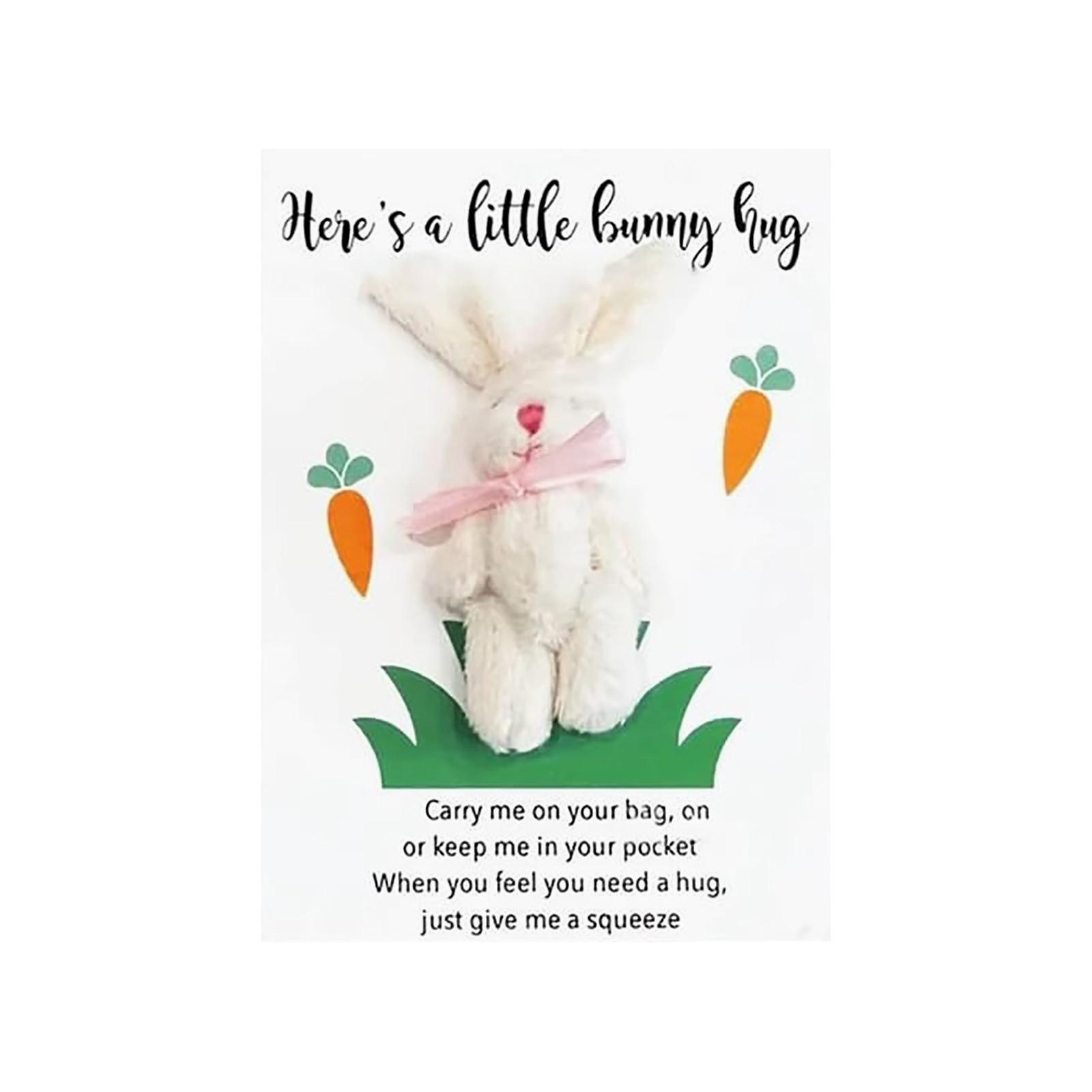 

Пасхальный кролик карманный обнимашка плюшевая открытка подарок, праздничный подарок One Size белый