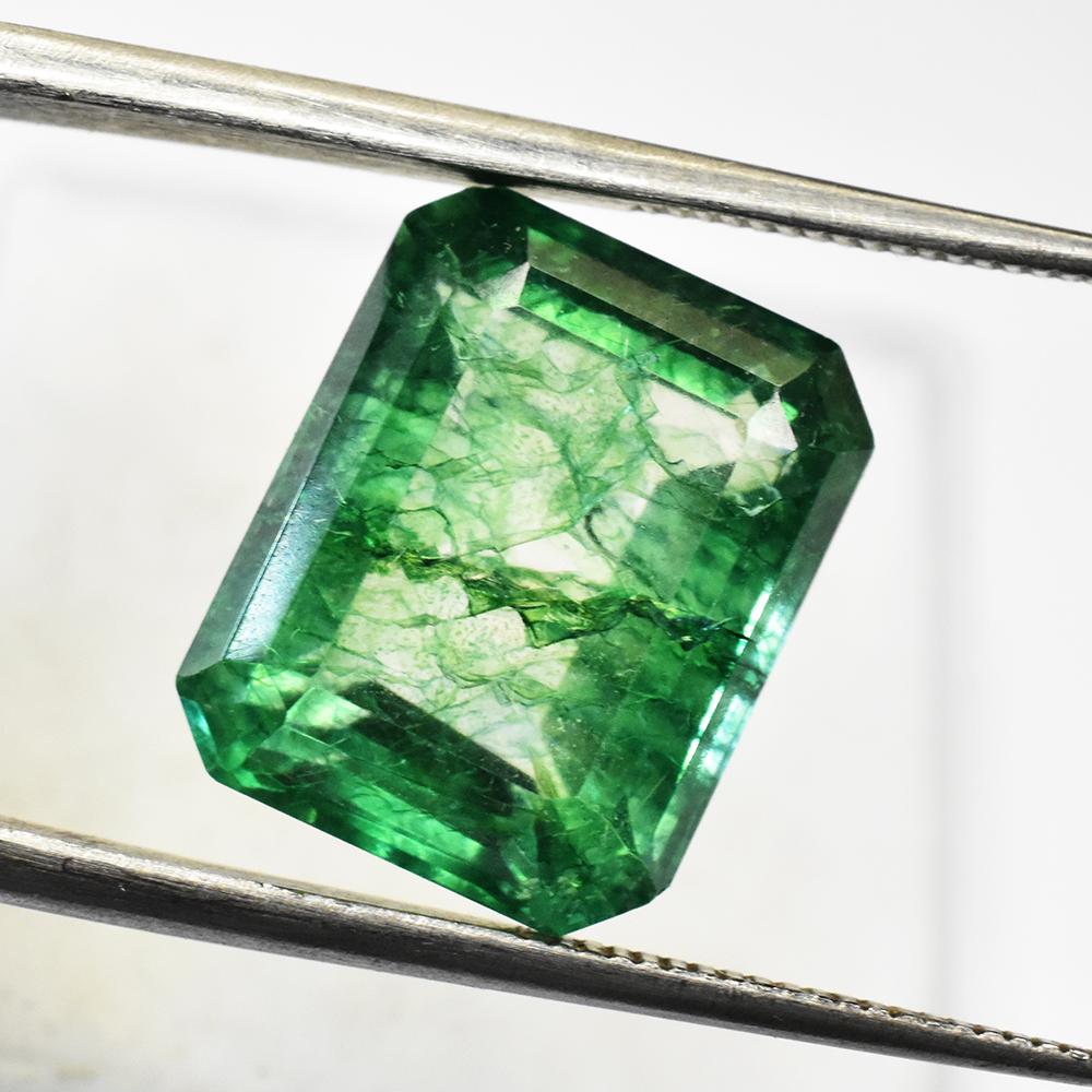 Natural Green Emerald Loose Gemstone 9.55 Ct with Emerald Cut for Jewelry Making and Gem Collections