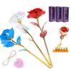 Colorful  Flower Transparent  Flower with LoveShaped Display Stand Craft Collection Purple Packing Box Craft Collection