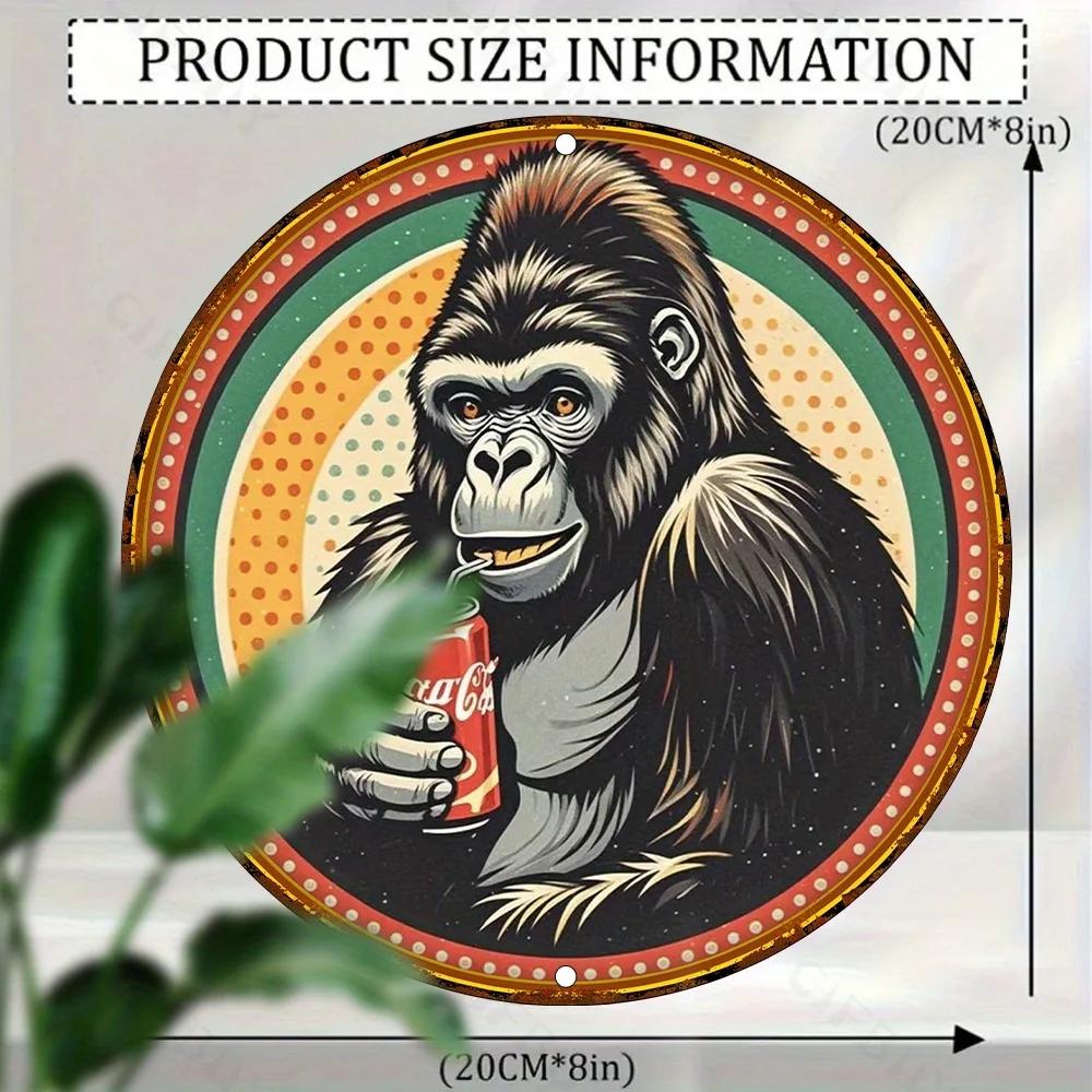 

Алюминиевый знак, 1 шт., деревенский стиль. Водонепроницаемое настенное искусство из металла для украшения дома с изображением винтажной гориллы и кока-колы. L белый