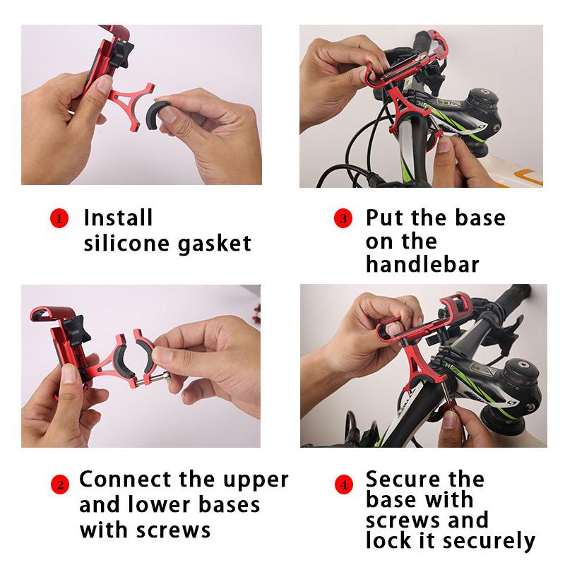 Adjustable Motorcycle Phone Holder Aluminum Alloy Anti-slip Bracket Gps Clip Universal Bicycle Stand Support For Smartphones