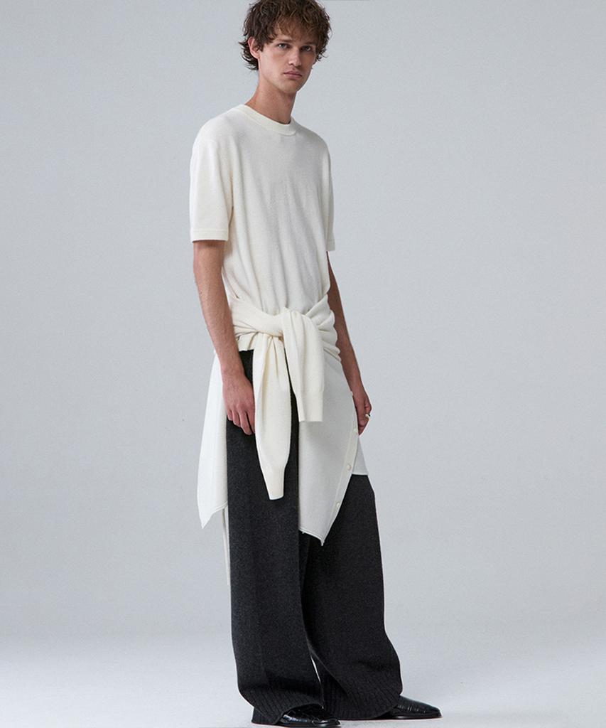 UMARMUNG Wool Cashmere Half Sleeve Pullover_Ivory