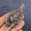 Natural Tree Agate Gemstone Handmade Copper Eire Wrap Jewelry Pendant 2.96" C7d51