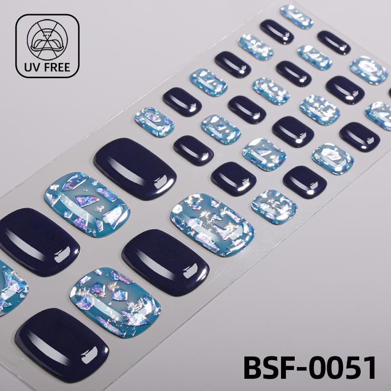 Popular Style New 3D Waterproof Nail Sticker Plastic UV Free Nail Wraps Toe Wraps
