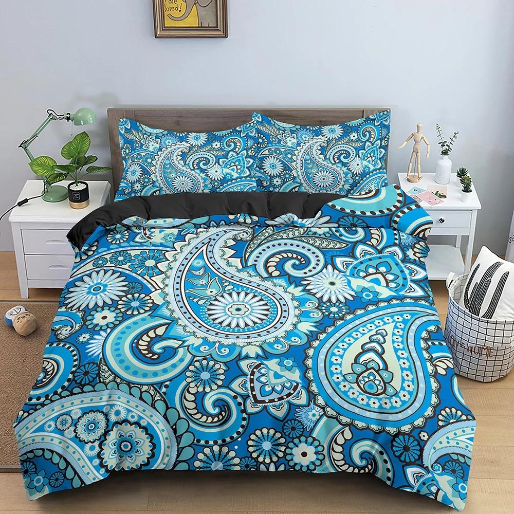Mandala Duvet Cover Set Bohemian Bedding Set Soft Comforter Cover With 12pcs Pillow Shams Quilt Cover Bedroom King Queen Sizes