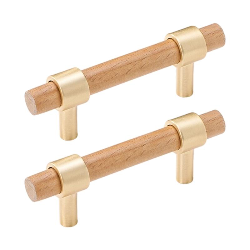 1pair Cabinet Pull Wooden Dressers Knob Simple Drawer Pulls Handles Kitchen Bedroom Furniture Hardware Enduring