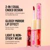 6pcs 2-in-1 Dual-Ended Lip Gloss Stick, High Shine Mirror Glossy Lip Tint & Sparkling Glitter Sequins Lip Oil, Long Lasting Hydrating Multi-use Makeup