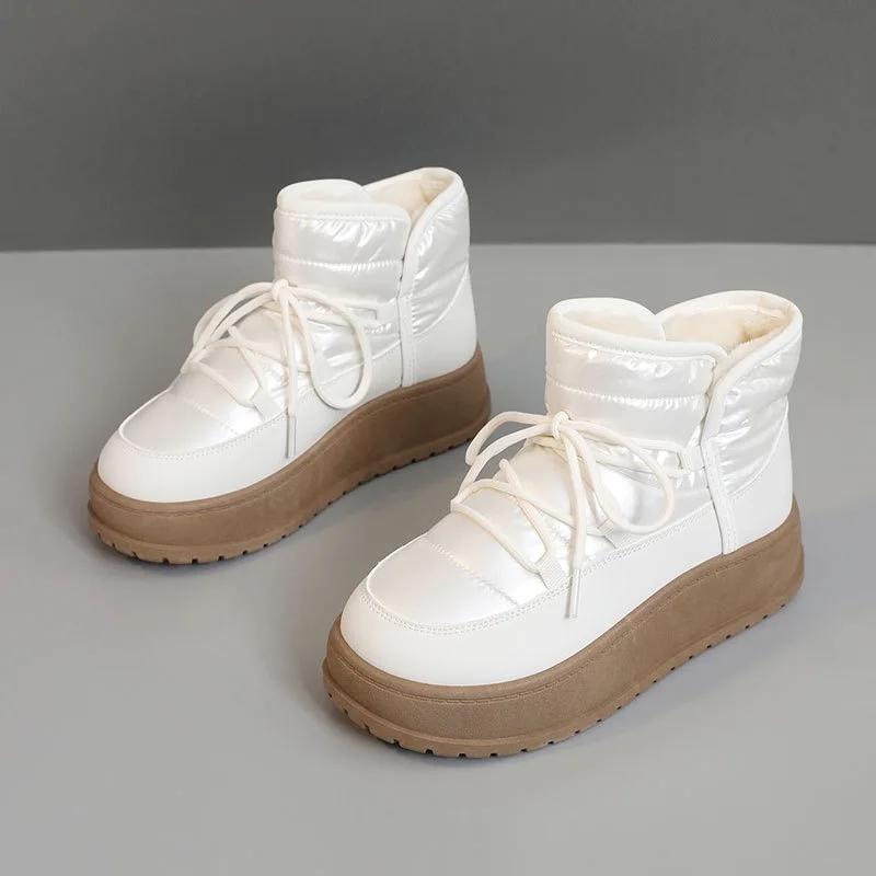 High Top Snow Boots for Women's Winter New Fashion Thick Soled Boots with Plush Warm Cotton Shoes and Waterproof Cotton Boots