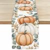 Thanksgiving Pumpkins Autumn Leaf Polyester Table Runners Wedding Decoration Durable Kitchen Dining Table Runners Party Supplies