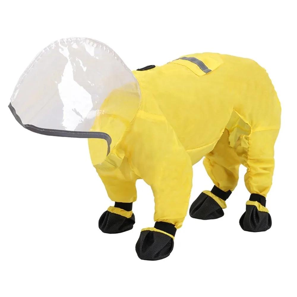 

Waterproof Raincoat Dog Jumpsuit Belly-Covering Pet Outfit Reflective Strip Pet Rain Jacket Pets Dustproof Pants S 27cm