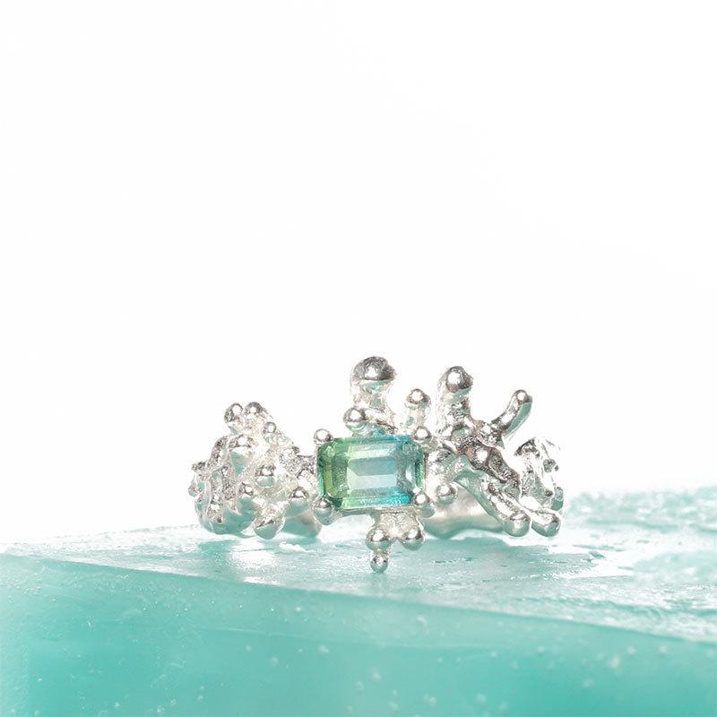 925 Contemporary Sterling Silver Open Ring With Unique Geometric Design And Beautiful Adornments Style For