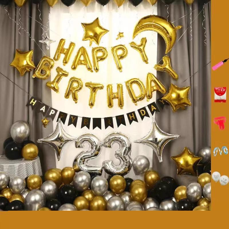 Narozeninová balónková dekorace Sada balónků s písmeny Banner Happy Birthday Party Potřeby