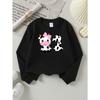 European Sizes Girls' Long-Sleeve Round Neck Sweatshirt "Cute Cow Number Two" Print, Spring/Autumn, Casual, Daily & Sports.