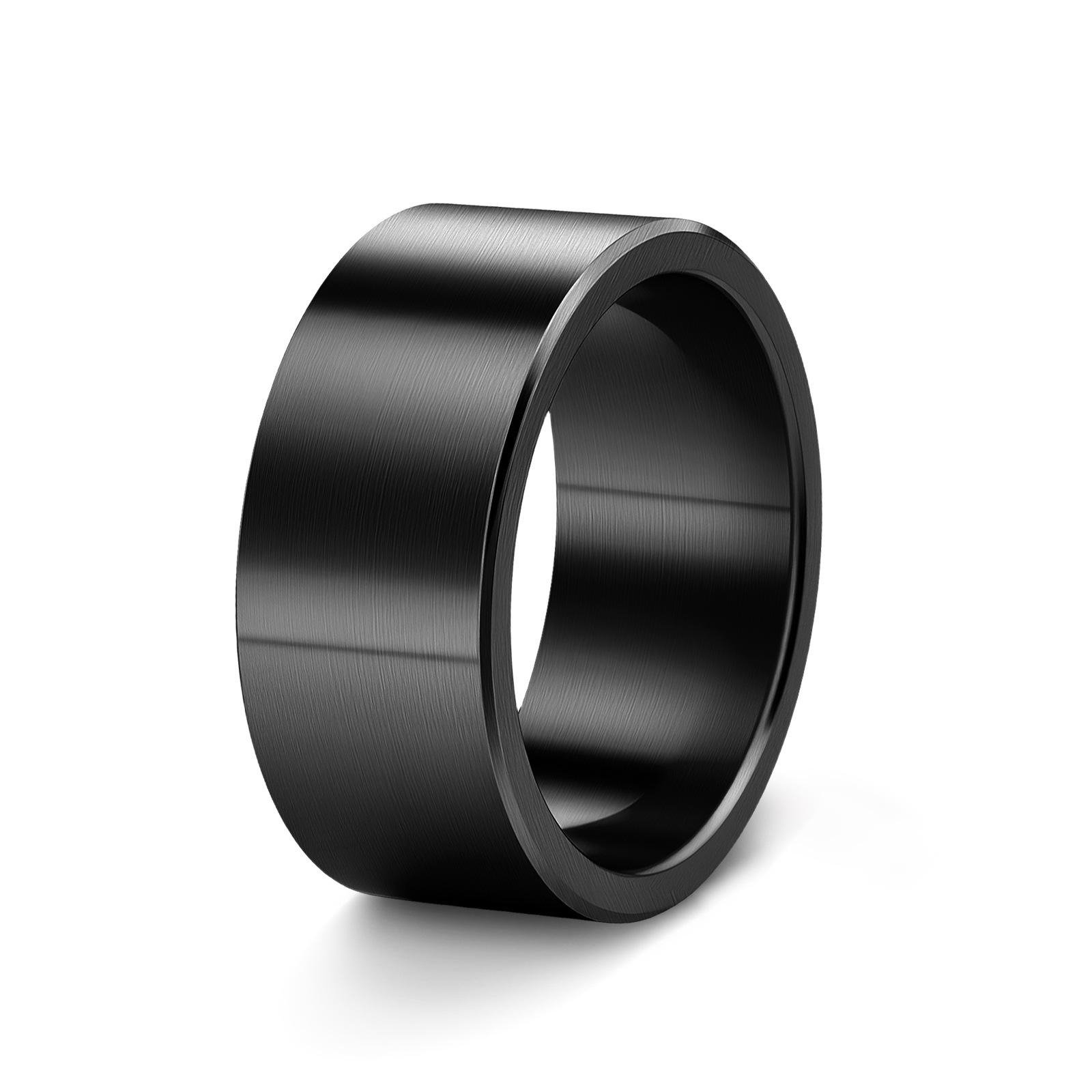 Europäischer und Amerikanischer Schmuck 12MM Breit Herren Sandfläche Matt Titanstahl Ring Ehering Punk 7