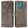 For Motorola Edge 40 Neo 5G Case Lace Flowers PU Leather Flip Wallet Phone Cover
