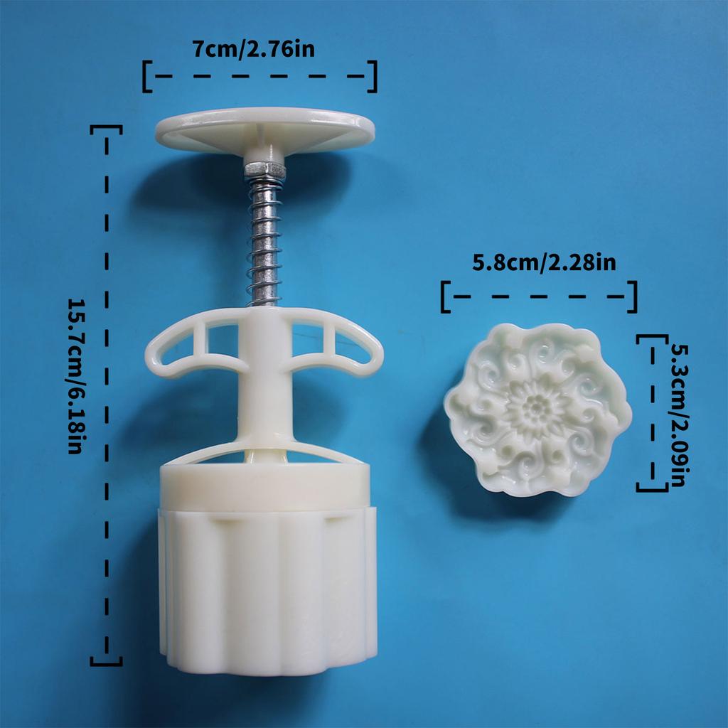 3D Flower Pattern Moon Cake Molds MidAutumn Festival Moon Cake Maker Cookie Stamp Hand Pressure Moon Cake Baking Tool