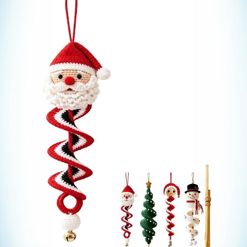 Decorazione di Natale Albero di Natale Kit Artigianale all'Uncinetto Pupazzo di Neve all'Uncinetto Ornamento a Spirale Set Fai da Te con Filato Gancio per Uncinetto e Istruzioni Fatto a Mano